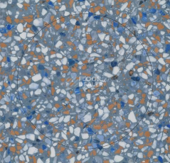 Кварцвиниловые полы Forbo Allura Material 63592DR7 blue terrazzo circle фото 1 | FLOORDEALER